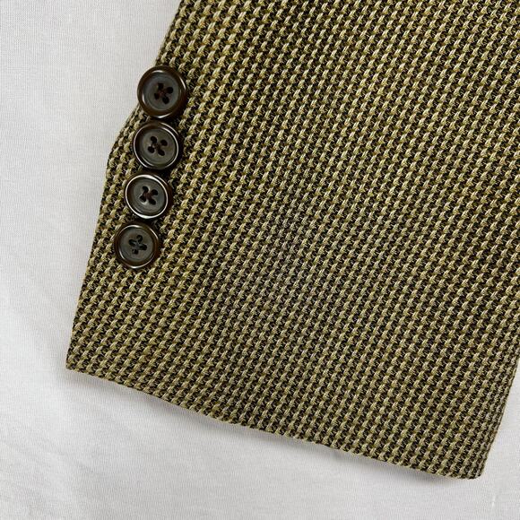 Austin Reed Vintage 70s Wool Blazer 40R Tan Houndstooth Jacket Gus’s USA Classic - Picture 14 of 14